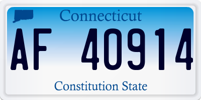 CT license plate AF40914