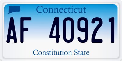 CT license plate AF40921