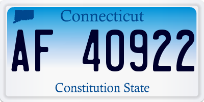 CT license plate AF40922