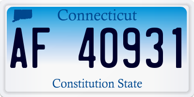 CT license plate AF40931