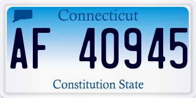 CT license plate AF40945