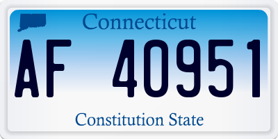 CT license plate AF40951