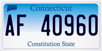 CT license plate AF40960