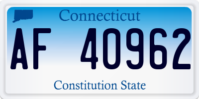CT license plate AF40962
