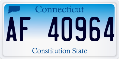 CT license plate AF40964