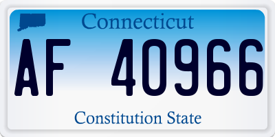 CT license plate AF40966