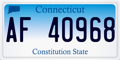 CT license plate AF40968