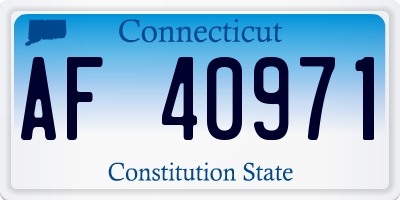 CT license plate AF40971