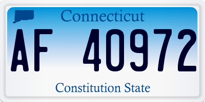 CT license plate AF40972