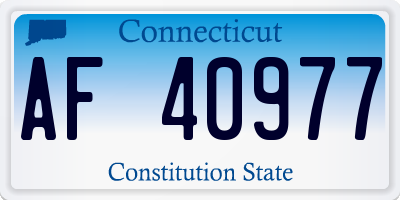 CT license plate AF40977