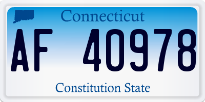 CT license plate AF40978