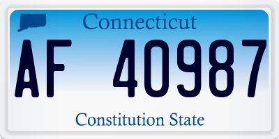 CT license plate AF40987