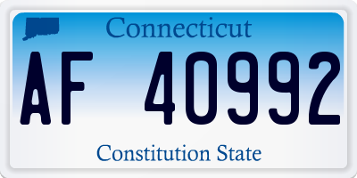 CT license plate AF40992