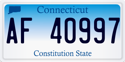 CT license plate AF40997