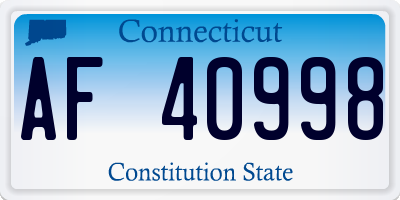 CT license plate AF40998
