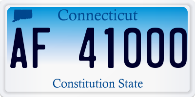 CT license plate AF41000