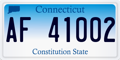 CT license plate AF41002