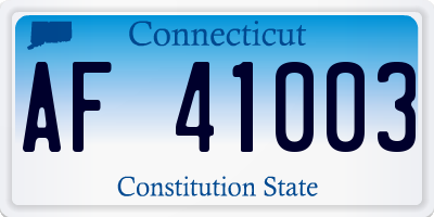 CT license plate AF41003