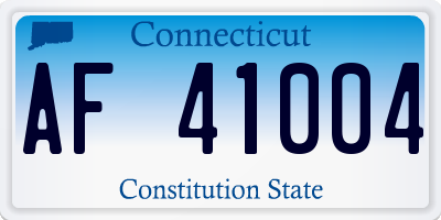 CT license plate AF41004