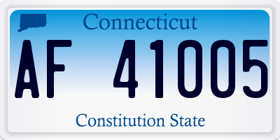 CT license plate AF41005