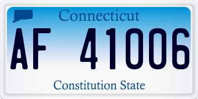CT license plate AF41006