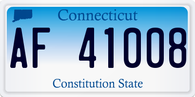 CT license plate AF41008