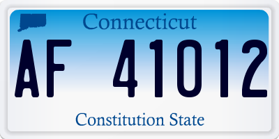 CT license plate AF41012