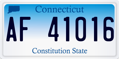 CT license plate AF41016