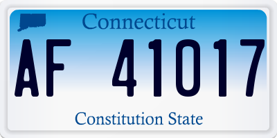 CT license plate AF41017