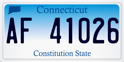 CT license plate AF41026