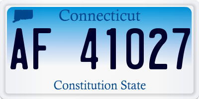 CT license plate AF41027