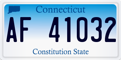 CT license plate AF41032