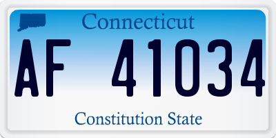 CT license plate AF41034