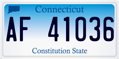 CT license plate AF41036