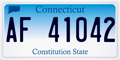 CT license plate AF41042