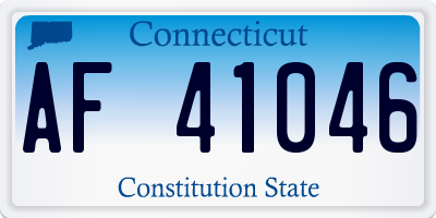 CT license plate AF41046