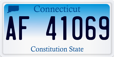 CT license plate AF41069
