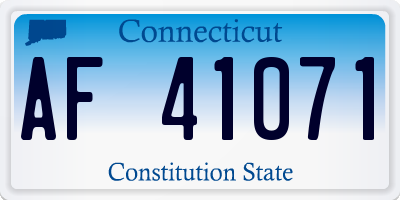 CT license plate AF41071