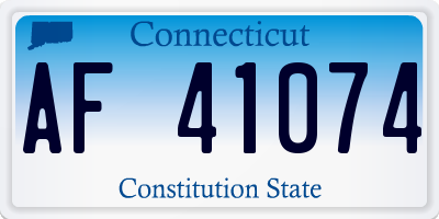CT license plate AF41074