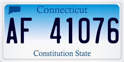 CT license plate AF41076