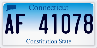 CT license plate AF41078