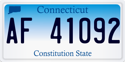 CT license plate AF41092