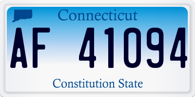 CT license plate AF41094