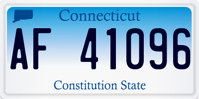 CT license plate AF41096