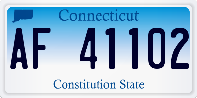 CT license plate AF41102