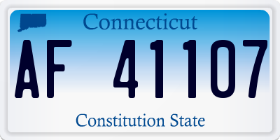 CT license plate AF41107