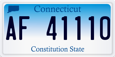 CT license plate AF41110