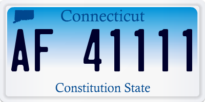 CT license plate AF41111