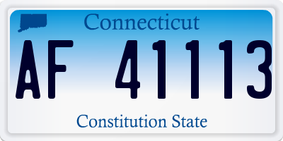 CT license plate AF41113