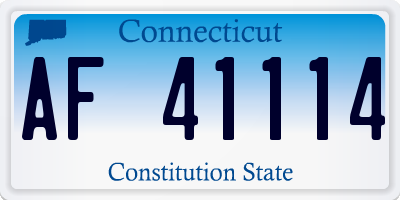 CT license plate AF41114
